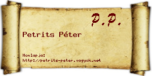 Petrits Péter névjegykártya