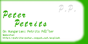 peter petrits business card